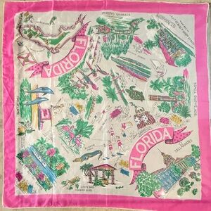 Vintage Silk Print Scarf